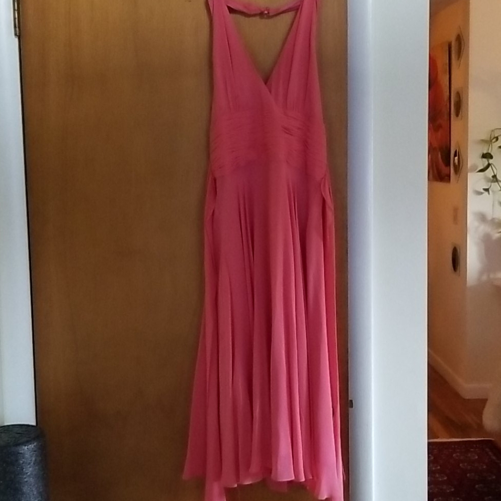 Maggy London silk coral dress